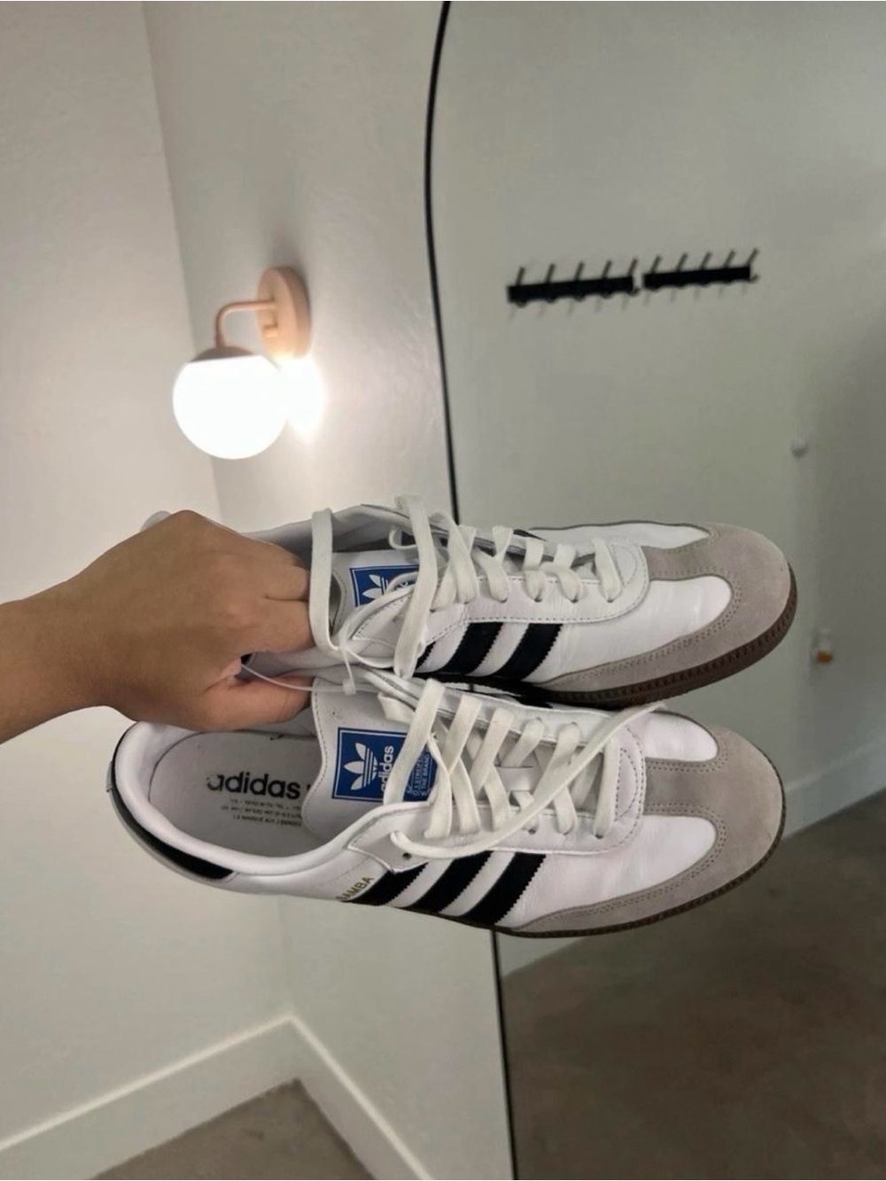adidas Samba Sneakers in White, Black & Gray - Picture 5 of 8